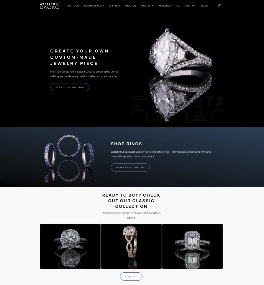 Shopify ring builder and storefront